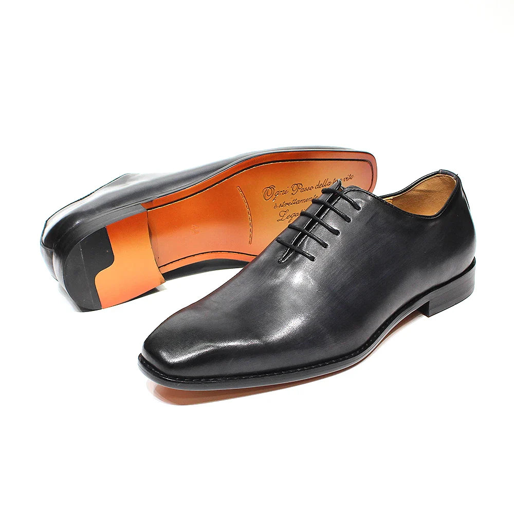 Classic Genuine Leather Whole Cut Mens Oxford Dress Shoes Plain Toe Brand Designer Handmade Office Business Formal Shoes for Men