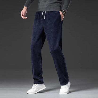Men's Corduroy Straight Casual Pants Spring Autumn Business Leisure Fashion Trousers Regular Fit Male Pants Brand Clothes