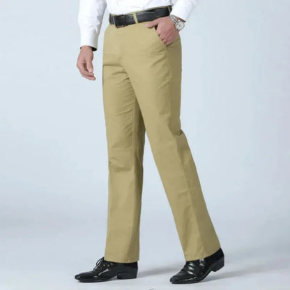 Men's Summer Thin Casual Suit Pants Autumn Thick 100% Cotton Stretch Classic Business Fashion Trousers Male Brand Clothes GOZBKF
