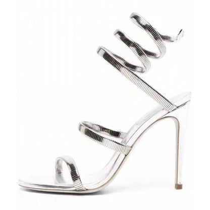 Sexy Crystal Ankle Strap Heels Sandals Women Summer Street Style Open Toe Thin High Heels Party Banquet Prom Luxury Shoe