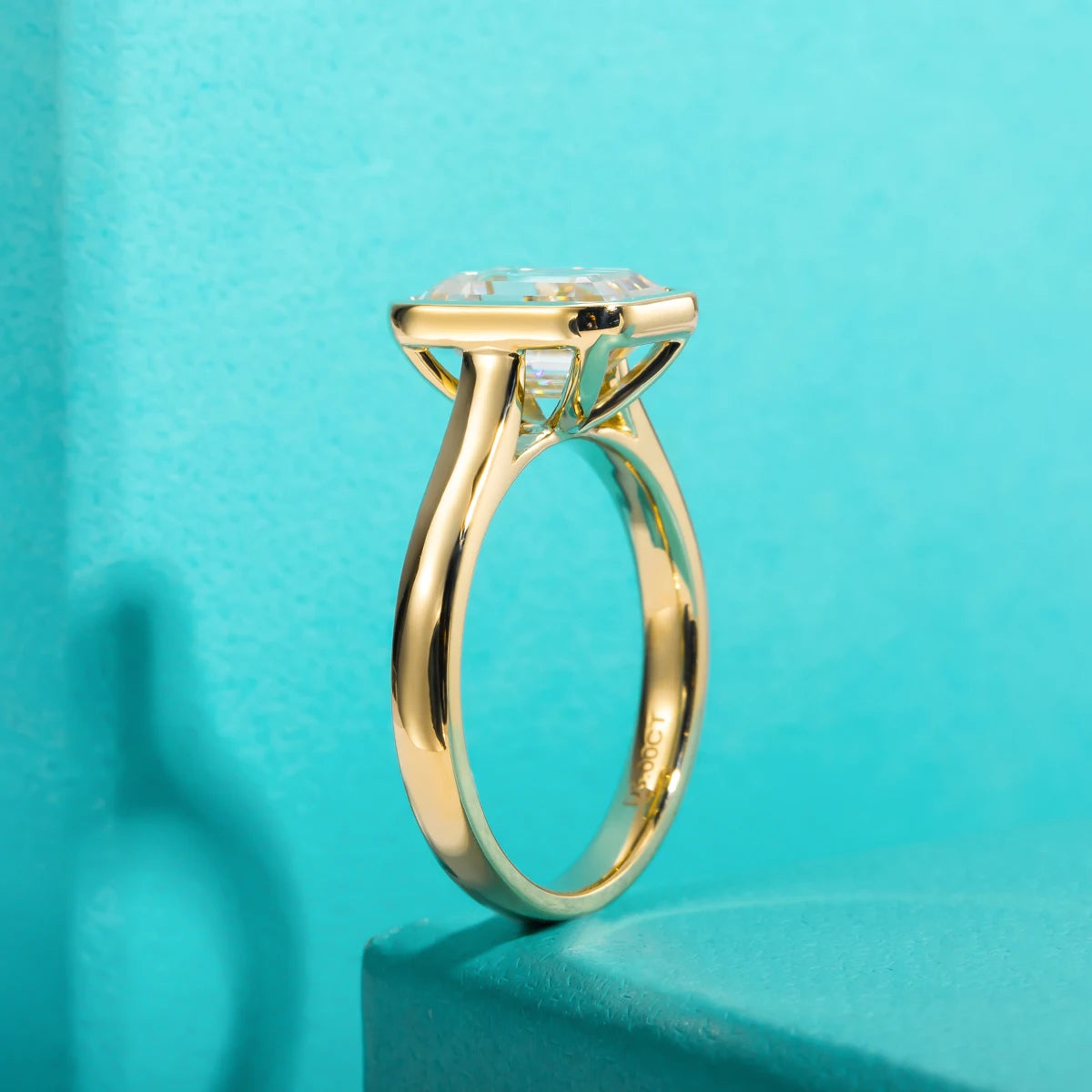 3ct Emerald Cut D Color Moissanite Engagement Ring Yellow Color 925 Sterling Silver Rings For Women Jewelry Wholesale