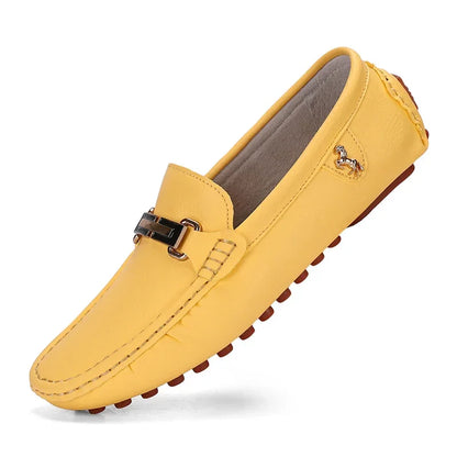 Shoes Men Handmade PU Leather Loafer Casual Driving Flats Slip-on Shoes Luxury Comfy Moccasins White Loafers Shoes for Men