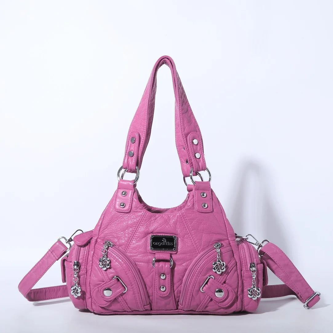 Women Handbags Rose Soft Tote Bag Small Top-handle Purse Fashion Satchel Multi-Pockets Shoulder Bag Hobos Phone Pack