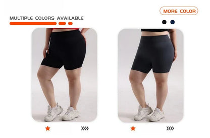 Plus Size Sports Shorts Women Seamless Skinny Shorts Outdoor Running Sexy Hip Liftting High Elastic Yoga Shorts Summer