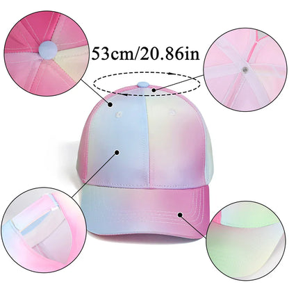 Hot High Ponytail Kids Hat Baseball Cap For Girls Boys Travel Sun Hat Adjustable Children Peaked Caps Hollow Back Ponytail Caps