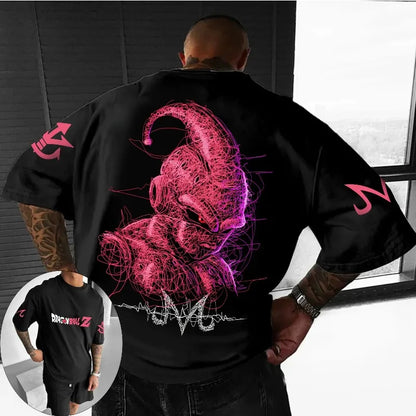 Animation Joint American Loose T-Shirt 2025 Summer New Men's and Women's Casual Street Hip Hop Short Sleeve Top