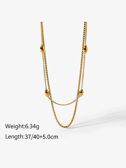 Simple Jewelry 18K Gold Plated Flat Snake Chain Layer Necklace Stainless Steel Snake Rope Chain Necklace Gift