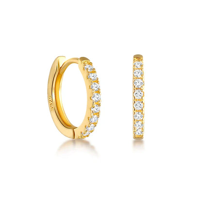Ins Star Anise 925 Sterling Silver  Earring For Women Hoop Earrings Crystal Fine Jewelry Glossy 18K Gold Mom Gift Trend