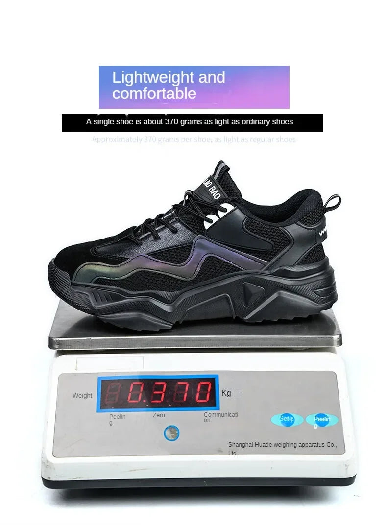 Indestructible Steel Toe Safety Shoes Lightweight Breathable Anti Smashing Puncture Proof Work Boots Protective Sneakers for Men