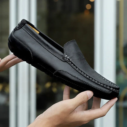 Genuine Leather Breathable Mocasines Casual Loafers Leather Shoes For Men Slip On Formal Italian Driving Flat Chaussure Homme