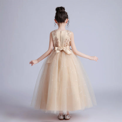 Kids Dresses For Girls Lace Dress Gown Princess Clothes Children Formal Evening Party Flower Girls Wedding Vestidois