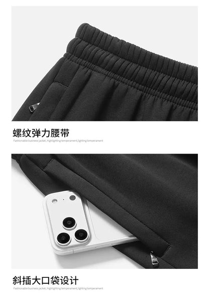 Autumn and winter hooded cardigan with fleece and thickened two-piece sporty and fashionable pure cotton set