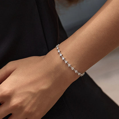 2.4CT Moissanite Bracelet 925 Sterling Silver Sparkling Round Lab Diamond Tennis Bracelets For Women Fine Jewelry