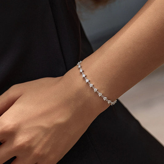 2.4CT Moissanite Bracelet 925 Sterling Silver Sparkling Round Lab Diamond Tennis Bracelets For Women Fine Jewelry