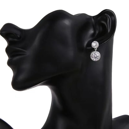 5cttw Moissanite Drop EarringsCertified Certificates 925 Sterling Silver Double Round Cut Halo Diamond Stud Earring for Women