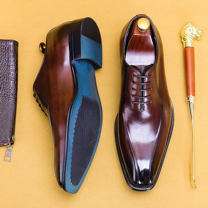 Italian Luxury High Quality Elegant Male Natural Genuine Leather Social Shoes Office Career Business Formal Solid Oxfords Shoes