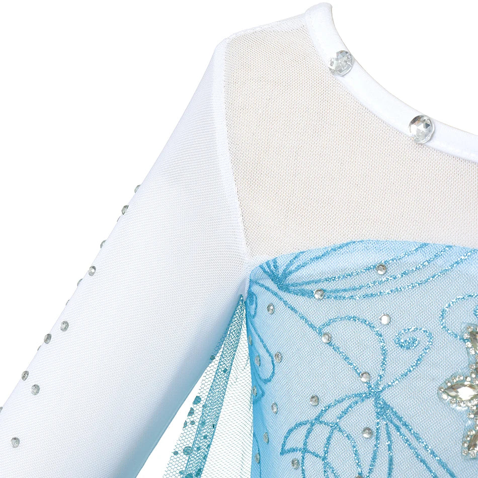 Elsa Rainha da Neve Princesa Meninas Vestido LED Roupa de Carnaval de Halloween Festa Crianças Cosplay Fantasia Infantil