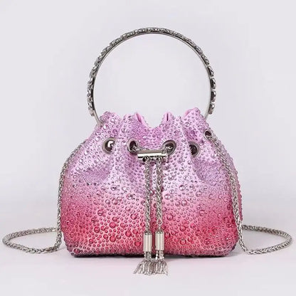 Luxury Designer Women's Handbag Crystal Shiny Rhinestones Diamond Evening Bag Wedding Party Clutch Purse Shoulder Crossbody Bag