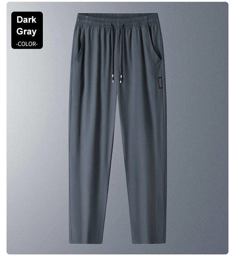Running Pants Cooling Summer Ice Silk Pants Soft Stretchy Pant Loose Casual Quick-Dry Workout UV Protection Lightweight Trousers