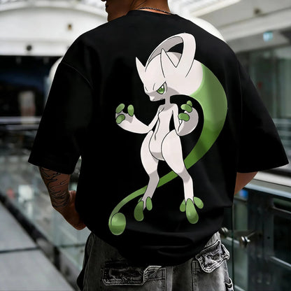 Anime Pikachu Gengar Printed T-shirt Summer Men's and Women's T-shirt Trendy Loose Y2K Short Sleeve 2026 New Streetwear