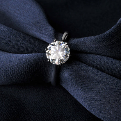 Moissanite D Color 0.5ct 1ct 2ct Round Cut S925 Sterling Silver Solitaire Wedding Engagement Ring for Women