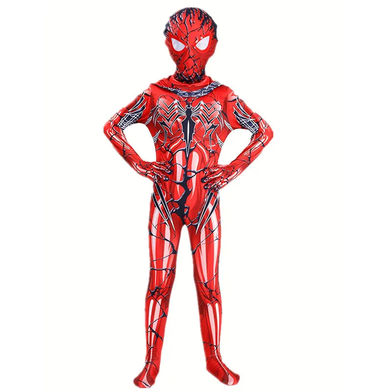 Kids Gwen Stacy Spider Gwen Superhero Costume Halloween Cosplay Outfit for Boys Girls Party Performance Mesh Hooded Roleplay