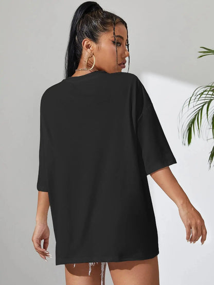 Camiseta Feminina de Manga Curta Cor Sólida para Fitness, Algodão Macio, Respirável, Roupas Confortáveis, Básica, Versátil, Solta