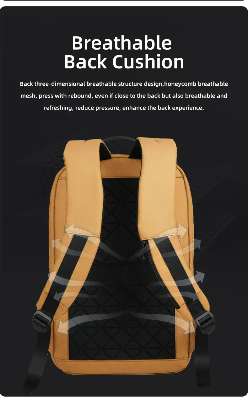 Thin Male Work Backpack Multifunctional Fashion 15.6 In Laptop Backpack Casual Waterproof Business Travel Daypack
