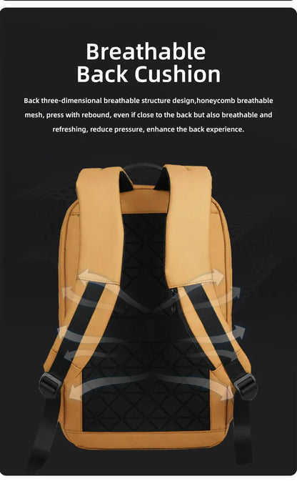 Heroic Knight Thin Male Work Backpack Multifunctional Fashion 15.6 In Laptop Backpack Casual Waterproof Business Travel Daypack