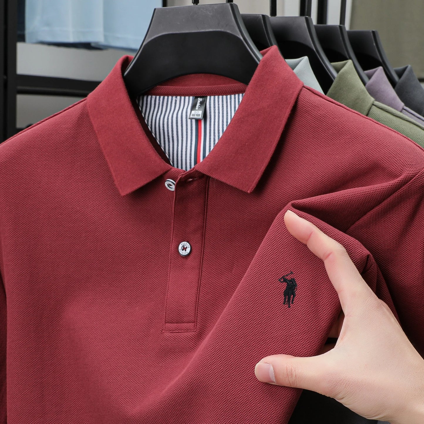 Luxury autumn and winter new Paul brand exquisite embroidered T-shirt high-end mens brand business casual comfortable polo shirt