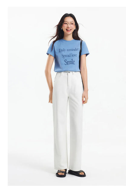 Semir Jeans Women Cool Feeling Wide Leg 2025 New Summer Leg-Lengthening Floor-Length Pants Trendy for Fashionable Style