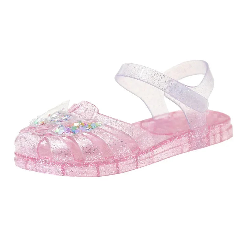 2025 New Summer Children's Sandals Little Princess Shoes Girls Sandals Baby Jelly Shoes Girls Beach Shoes