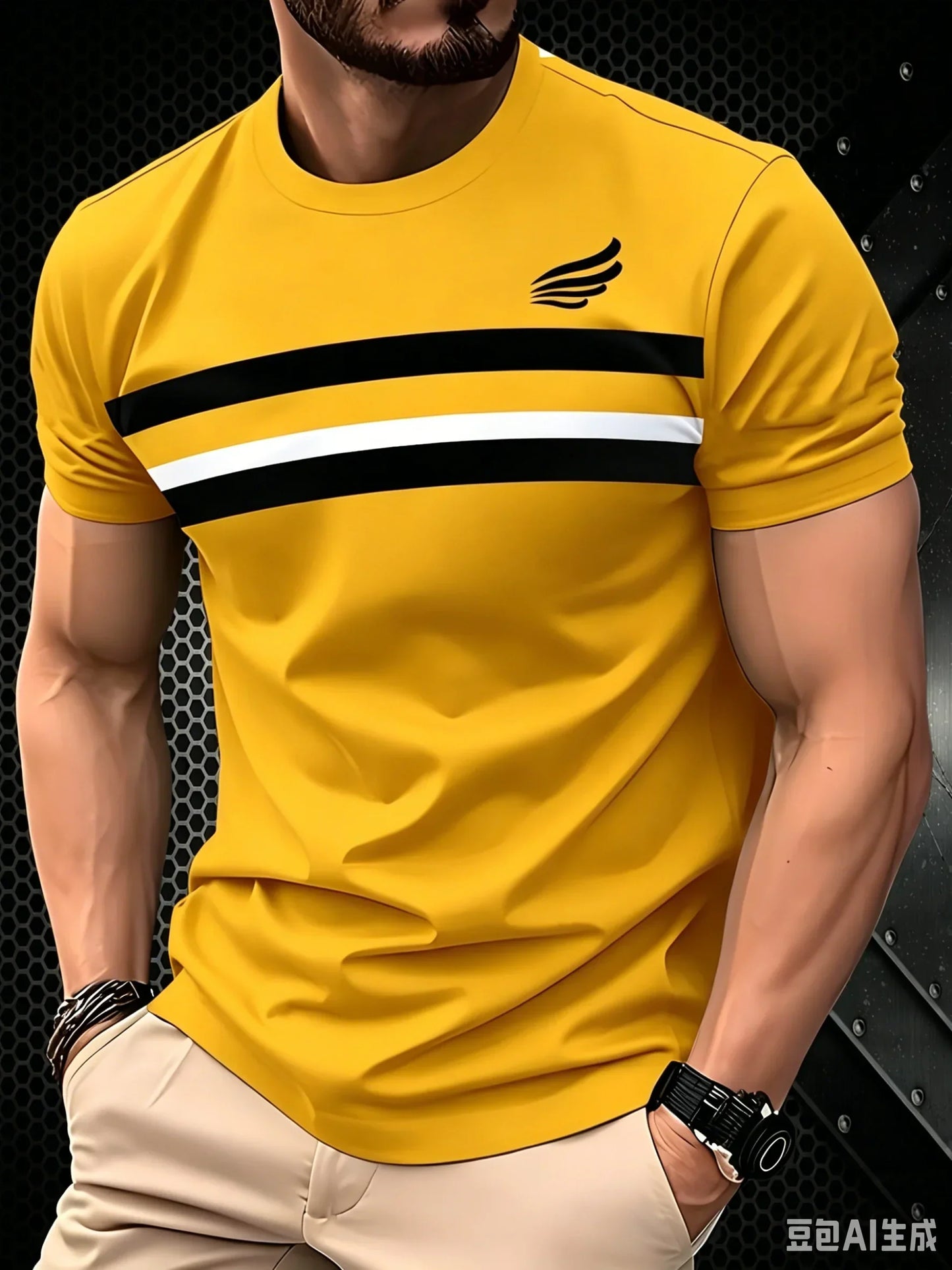 Simple Fashion Striped Graphic T Shirts For Men Summer Casual Short Sleeve 3D Printed T-shirts Loose Breathable Daily Wear Tees