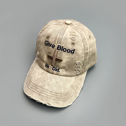 New Unisex Letter Tie-dye Embroidery American Vintage Baseball Hats Versatile Fashion ins Broken Breathable Casual Peaked Caps