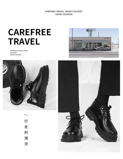 Men's leather shoes with soft soles fashion men's shoes comfortable business casual height increasing formal leather shoes men