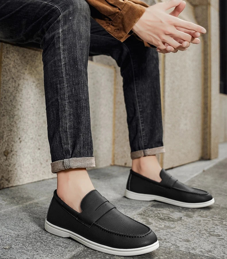 New British style breathable men's loafers fashion youth casual single shoes driving shoes