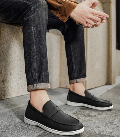 New British style breathable men's loafers fashion youth casual single shoes driving shoes