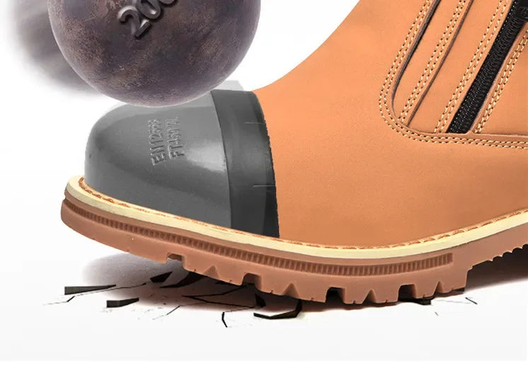 2025 Work Shoes for Men Waterproof Safety Shoes Man Anti Spark Leather Boots Man Anti Puncture Anti Slip Welder Shoe