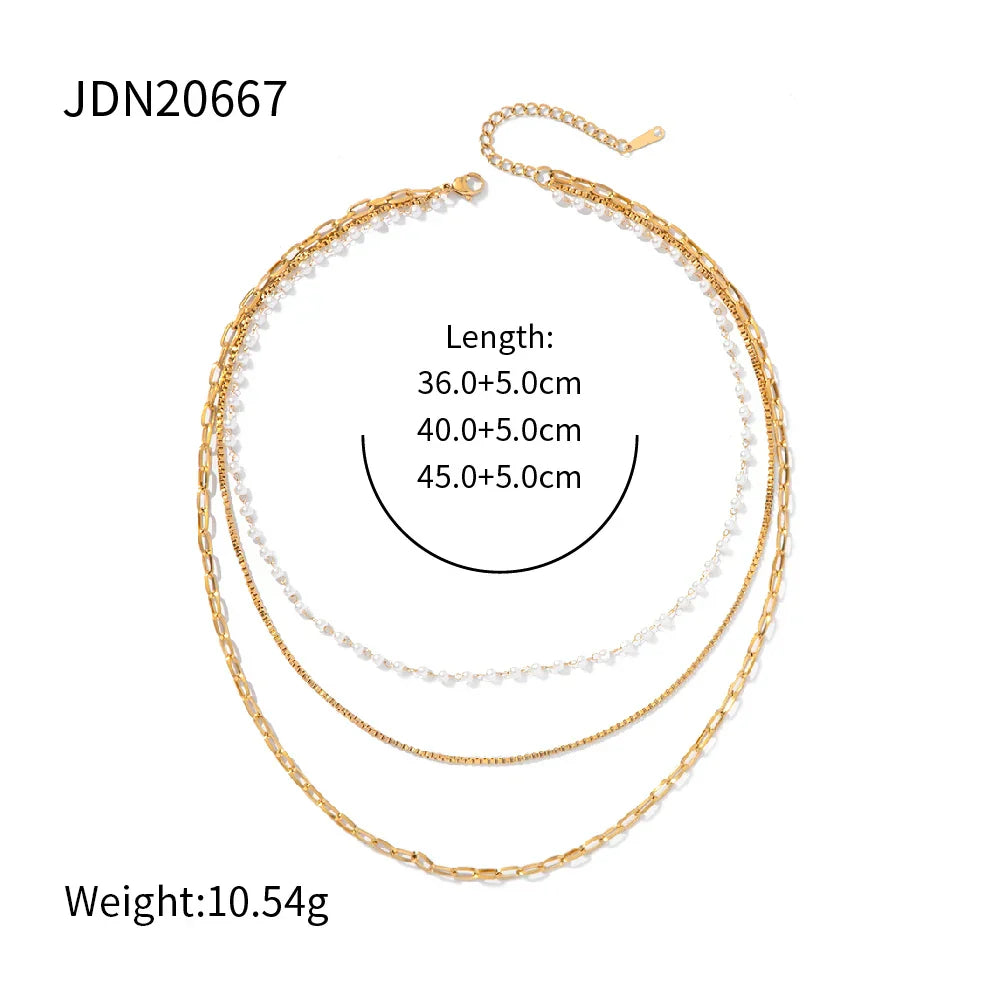Simple Jewelry 18K Gold Plated Flat Snake Chain Layer Necklace Stainless Steel Snake Rope Chain Necklace Gift