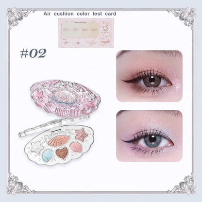 Bunny Garden Collection 6-Color Makeup Eyeshadow Contour Palette Eye Brush Puff Set Eye Glitter Korean Makeup Kit