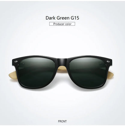 Fashion Bamboo Wood Vintage Square Sunglasses Men Women Luxury Brand Designer Sun Glasses Wooden Driving Fishing Eyewear
