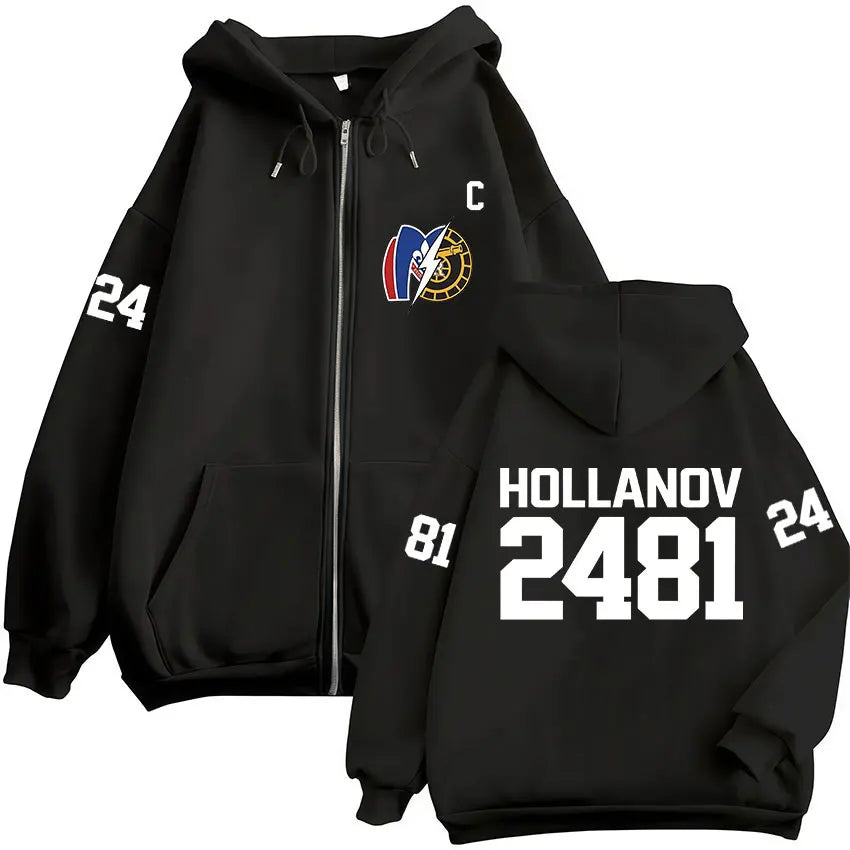 Heated Rivalry Shane Hollander‌ Ilya Rozanov Hollanov 24 81 Merch Zipper Hoodies Men Women Zip Up Sweatshirts Long Sleeve Jacket