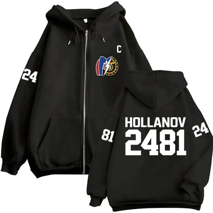 Heated Rivalry Shane Hollander‌ Ilya Rozanov Hollanov 24 81 Merch Zipper Hoodies Men Women Zip Up Sweatshirts Long Sleeve Jacket