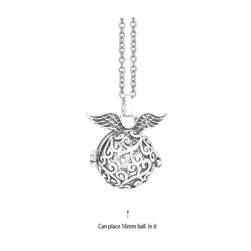 Music Chime Mexico Angel Ball Caller Locket Necklace Antique Vintage Pregnancy Essential Oil Diffuser Aromatherapy Necklace