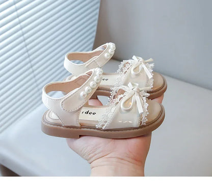 Kids Summer Beach Shoes Bow New Classmate Baby Soft Sole Fashion Girls Sandals Non-slip Princess Shoes Size 25-30
