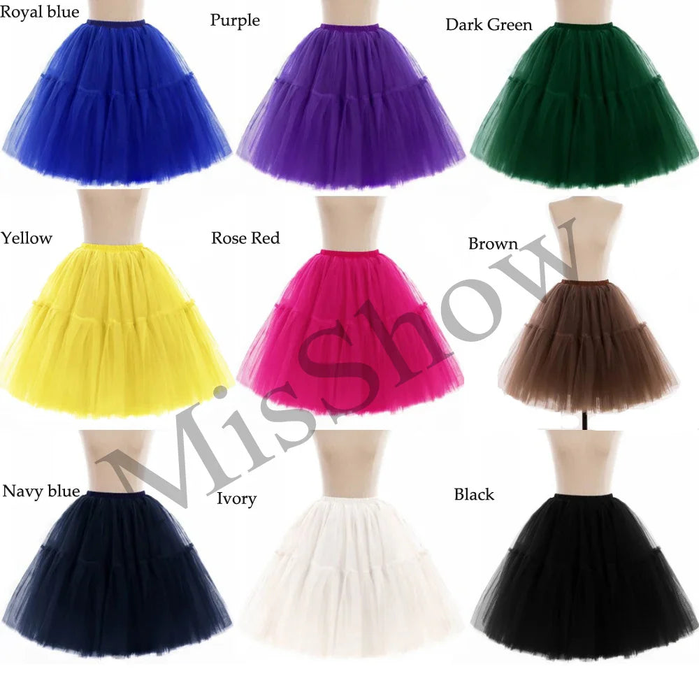 6 Layers Fluffy Ball Gown Women Short Skirts Knee Length Tutu Dress Underskirt Soft Tulle Petticoat for Club Cosplay Marathon