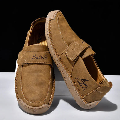 Men's Slip On Loafers Soft Leather Preppy Lightweight Breathable Driving Shoes Non Slip Daily Fashion Casual Outdoor Sneakers
