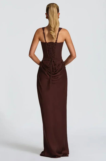 Solid Pleated Sling Dress Square Neck Sleeveless Off-shoulder Waist Cinching Slim Women Dresses Fashion Evening Party Gowns 2025