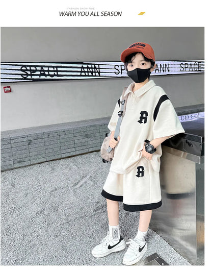 Teenagers Summer Boys Clothing Sets New Letter Fashion T-Shirt + Shorts 2Pcs Boys Suits Birthday Gift 5-14 Years Kids Clothes