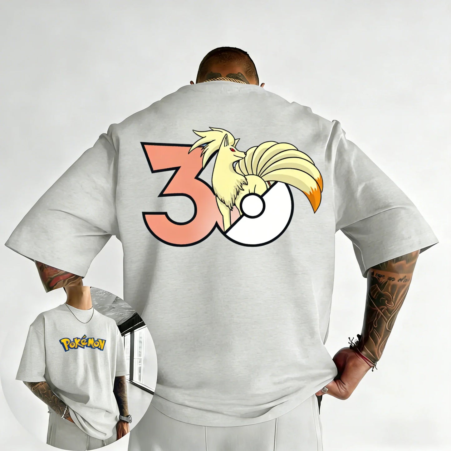 30th Anniversary Nineetales Printed T-shirt Summer Men's and Women's Loose Casual Hip Hop Trendy Short Sleeve Top